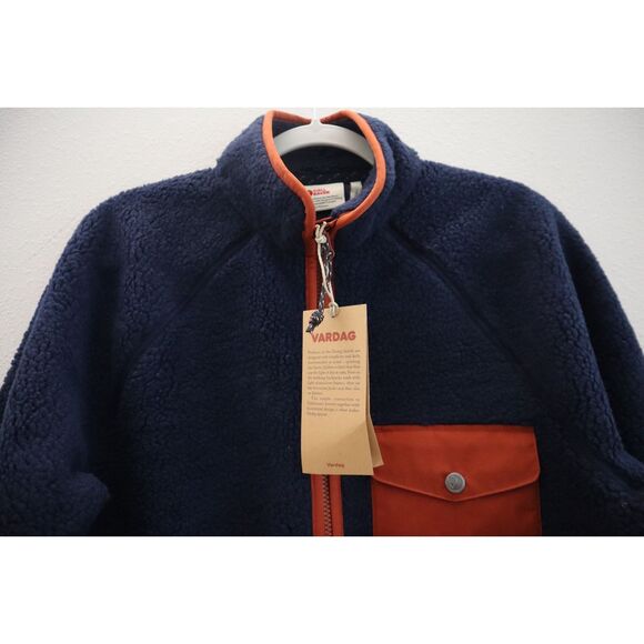 Fjallraven 84158 Men Sz Small Navy Blue Vardag Pile Fleece Full Zip Jackets - Picture 7 of 11
